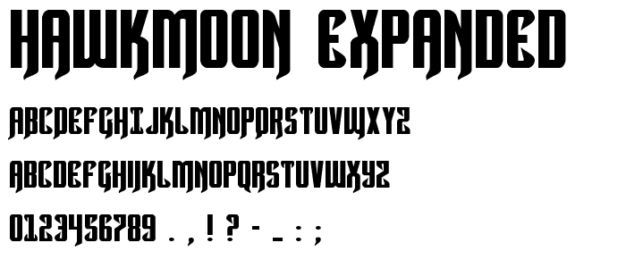 Hawkmoon Expanded font